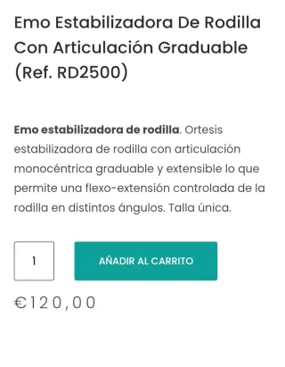 Ortesis Rodilla EMO Estabilizadora Bloqueo