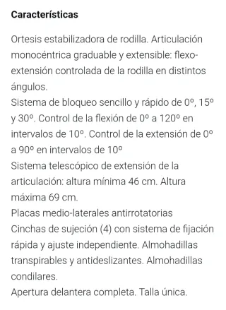 Ortesis Rodilla EMO Estabilizadora Bloqueo