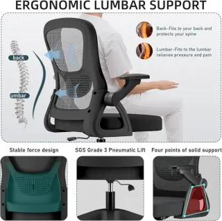 Silla de Oficina Reposabrazos Abatibles