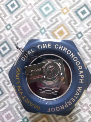 Reloj Skyline Analógico y Digital Plata