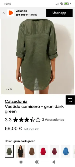Vestido camisero Calzedonia talla L