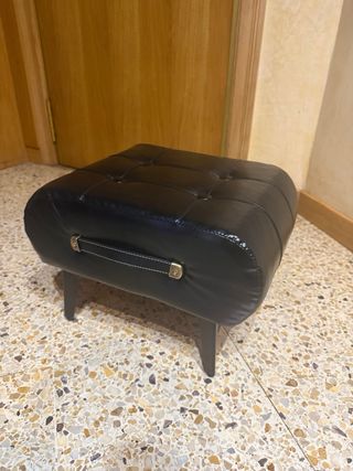 Reposapiés vintage piel negro