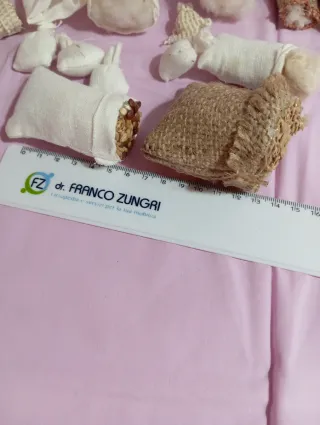 Miniature presepi sacchetti lana grano