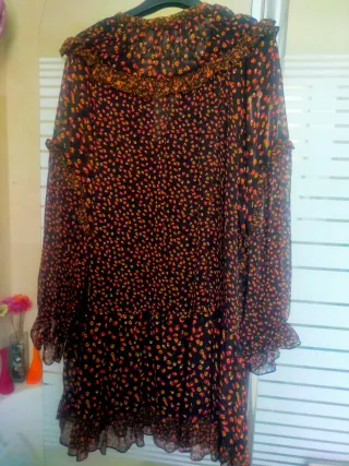 Vestido estampado floral manga larga muy ponible