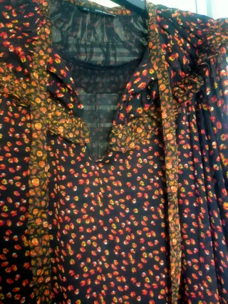 Vestido estampado floral manga larga muy ponible