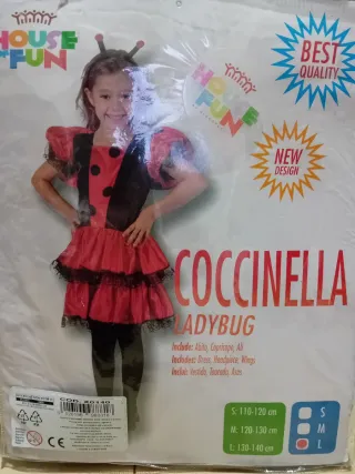 Costume Carnevale lady bug Bambina tg L