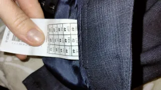 Pantalón de vestir azul y gris