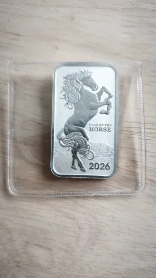 Moneda de Plata 1 Oz Caballo Lunar 2026 con pátina