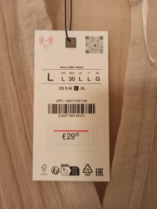 Camisa Zara efecto arrugado beige