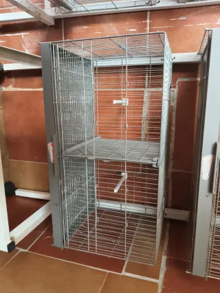 Carrito 4 jaulas de 60  para pájaros