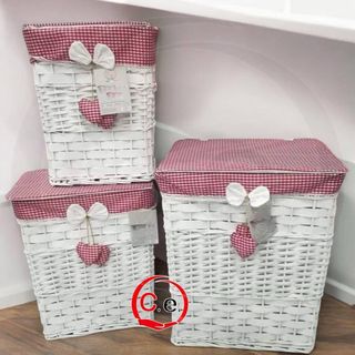 Set 3 Ceste Vimini Rivestite