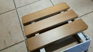 Silla de ducha plegable madera y metal