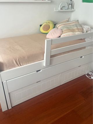 Cama nido triple con 2 cajones grandes