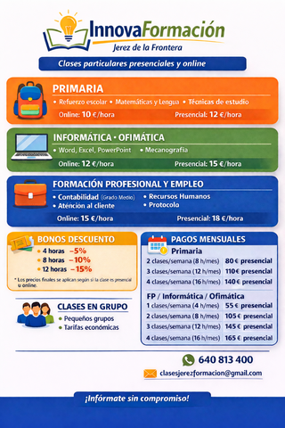 Clases particulares presenciales y online