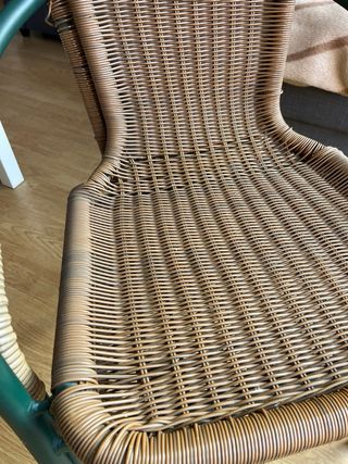 2 Sillas Terraza Mimbre y Metal