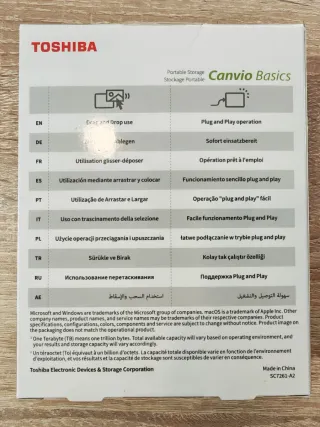 Disco Duro Toshiba Canvio Basics 2TB