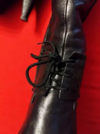 Stivali vera pelle neri tacco alto