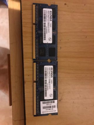 2x Elpida 4GB DDR3 PC3-10600S RAM