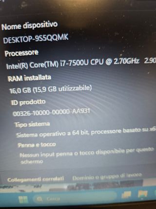 Pc Portatile HP 15.6" Laptop i7 - 32 GB ram ssd