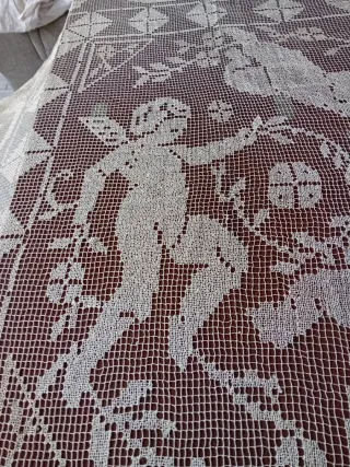 Antico tendone/copriletto fine '800 fatto a mano