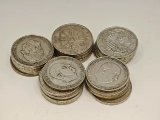 Lote 25 Monedas 100 Pesetas Plata Franco