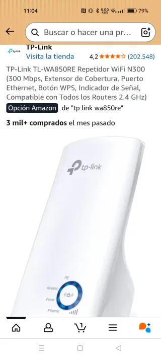 TP-Link WA850RE Extensor Wi-Fi 300Mbps