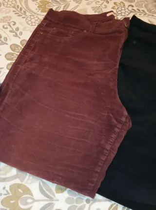 Pantalones pana fina elástica señora T.48