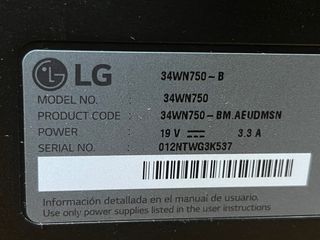 Monitor LG UltraWide 34 Negro