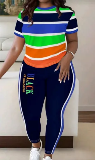 Conjunto Talla Grande Mujer Curvy Malla y Camiseta