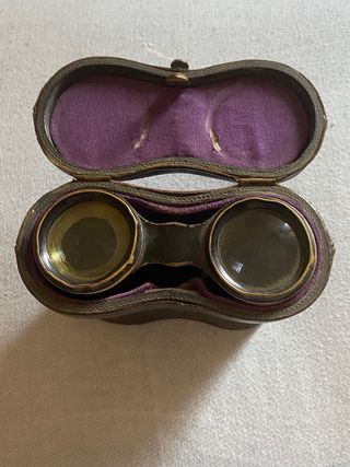 Binoculares franceses 1910 con estuche de cuero