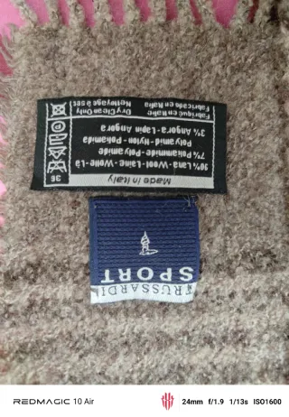 Sciarpa Trussardi lana grigia