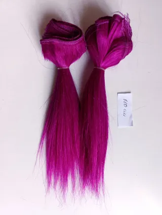 Capelli naturali viola per bambole, lisci naturale