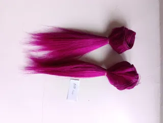 Capelli naturali viola per bambole, lisci naturale