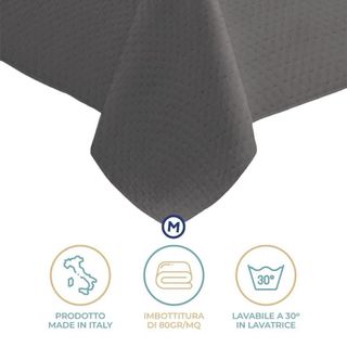 Trapuntino matrimoniale bicolore grigio