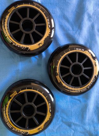 5 Ruedas Patines 110 mm Negras 85A