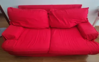 Sofá 2 plazas verde con funda