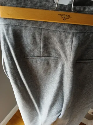 Pantalón de lana gris cuadrito vichi