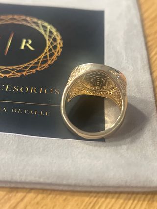 Anillo Chapado Oro 14K Corona Talla 8