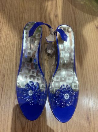 Sandalias Verano Azul Flores