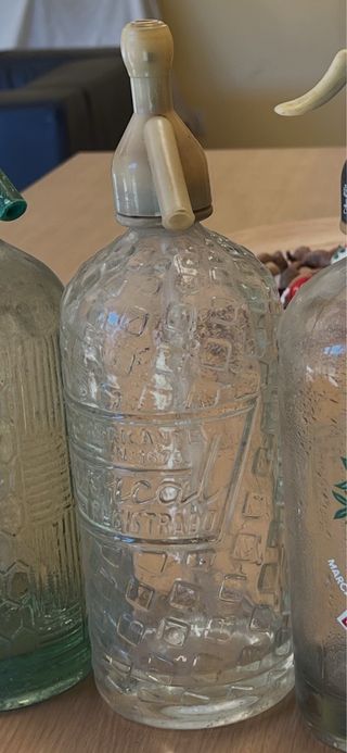 Sifón antiguo de vidrio