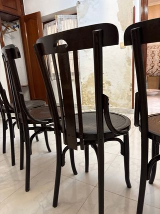 Lote 4 Sillas Madera Arce Oscuro