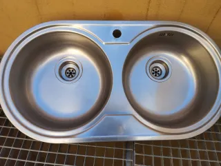 Fregadero cocina 2 senos 84x44