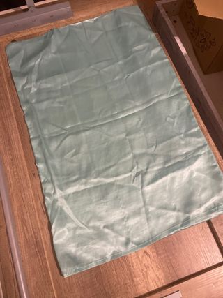 Funda Cojín Seda Rizado 0.6x1m Teal