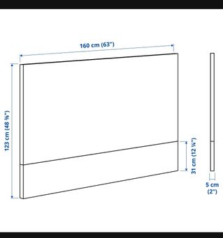 Cama 160x200cm con cabecero negro