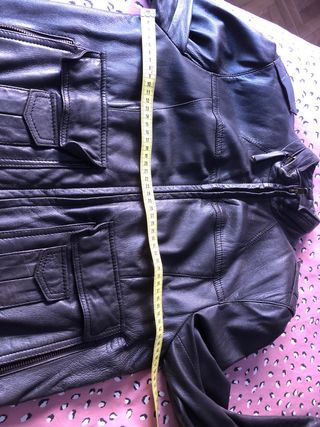 Cazadora cuero mujer marrón