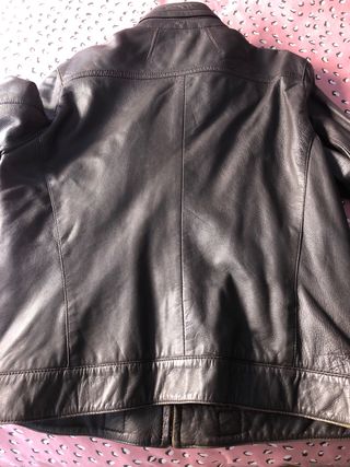 Cazadora cuero mujer marrón