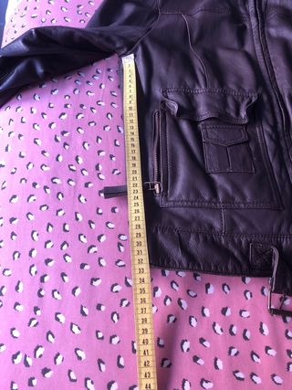 Cazadora cuero mujer marrón