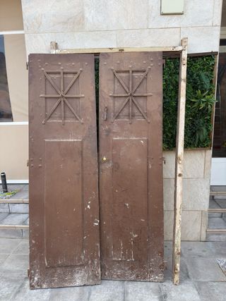 Puerta doble madera maciza portuguesa