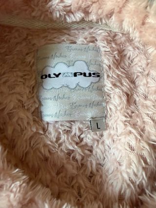 Pijama larga de franela rosa clara