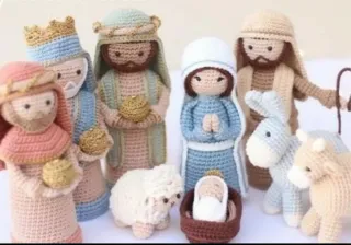 Belén de ganchillo artesanal